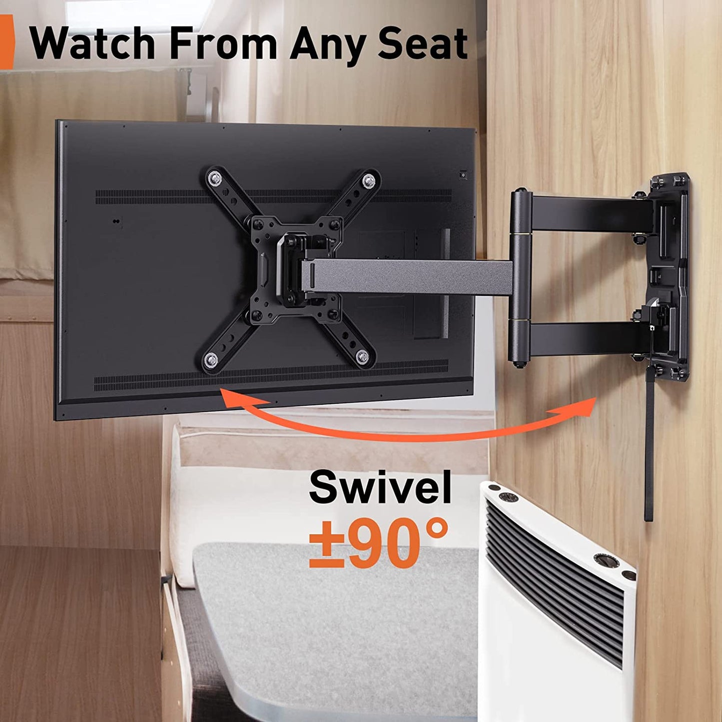 Recreational Vehicle Full Motion TV Wall Mount For 13" to 43" TVs, PGLRVF2