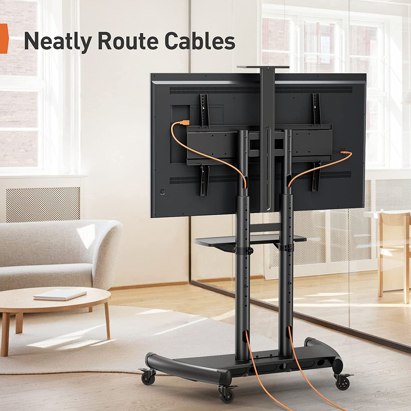 Heavy-Duty TV Cart For 55" To 90" TVs