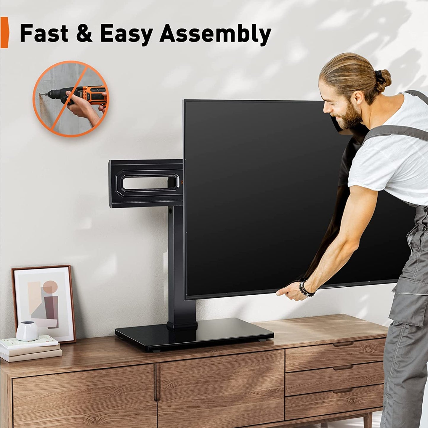 Swivel Tabletop TV Stand For 32" to 65"