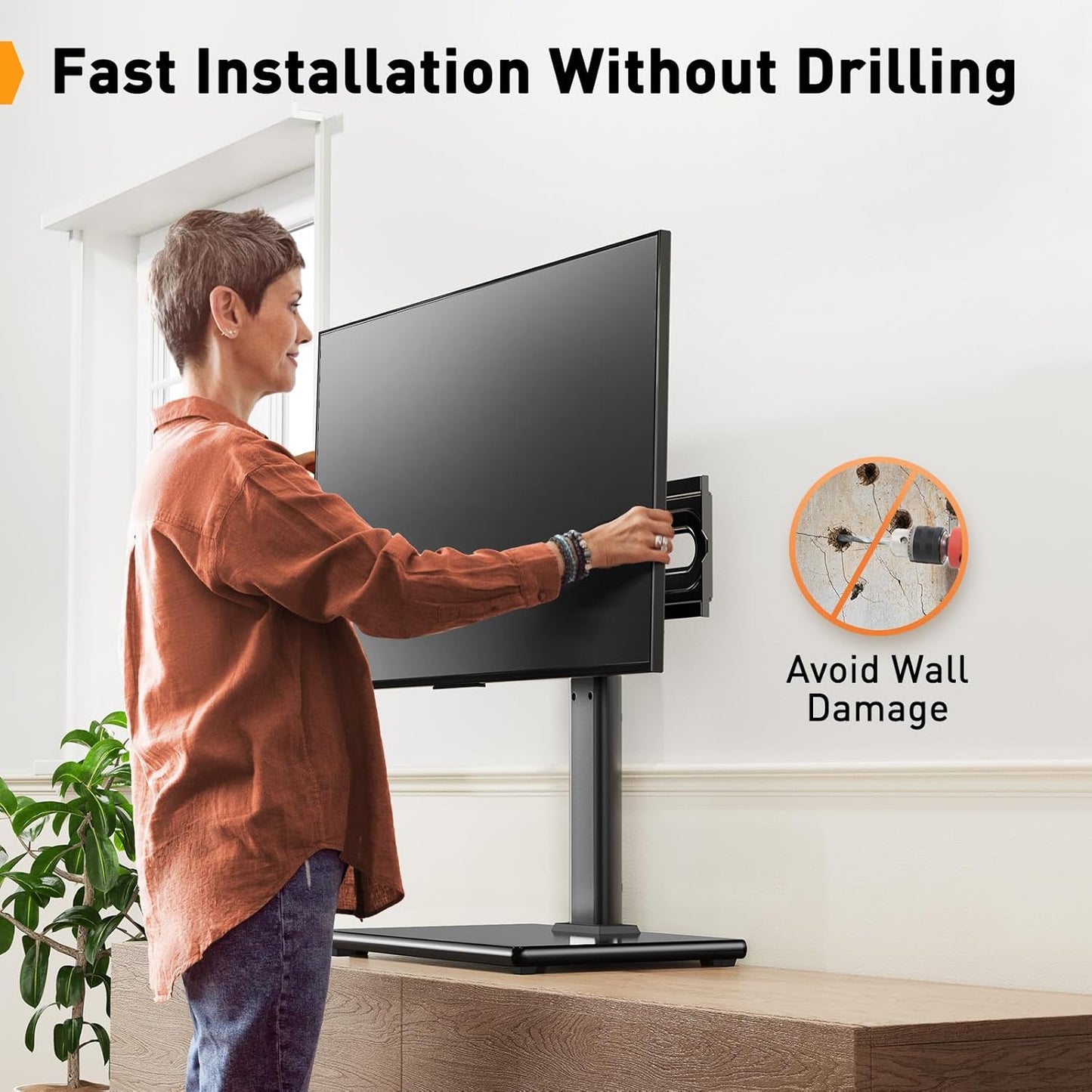 Fixed Tabletop TV Stand For 32" TO 60" TVS