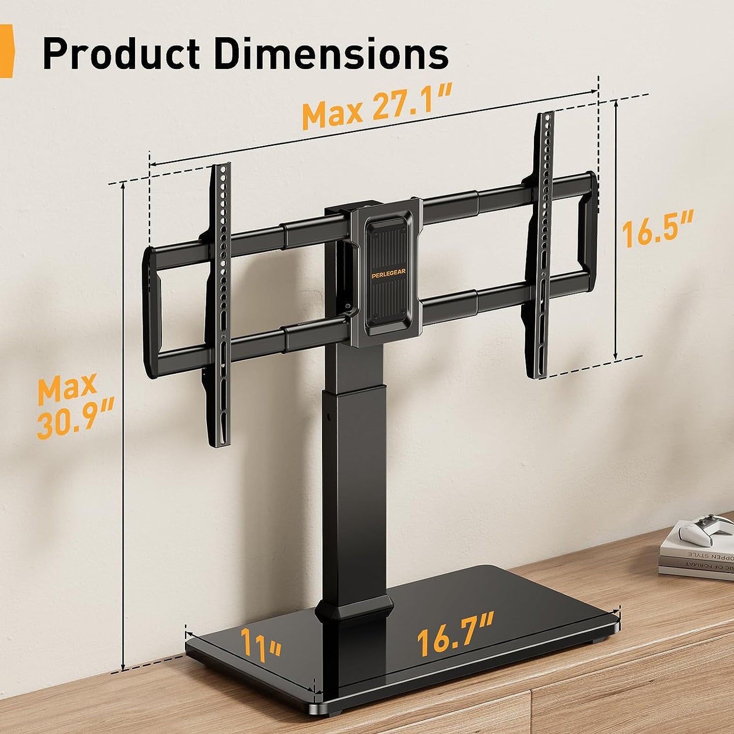 Swivel Tabletop TV Stand For 37" to 80" TVs