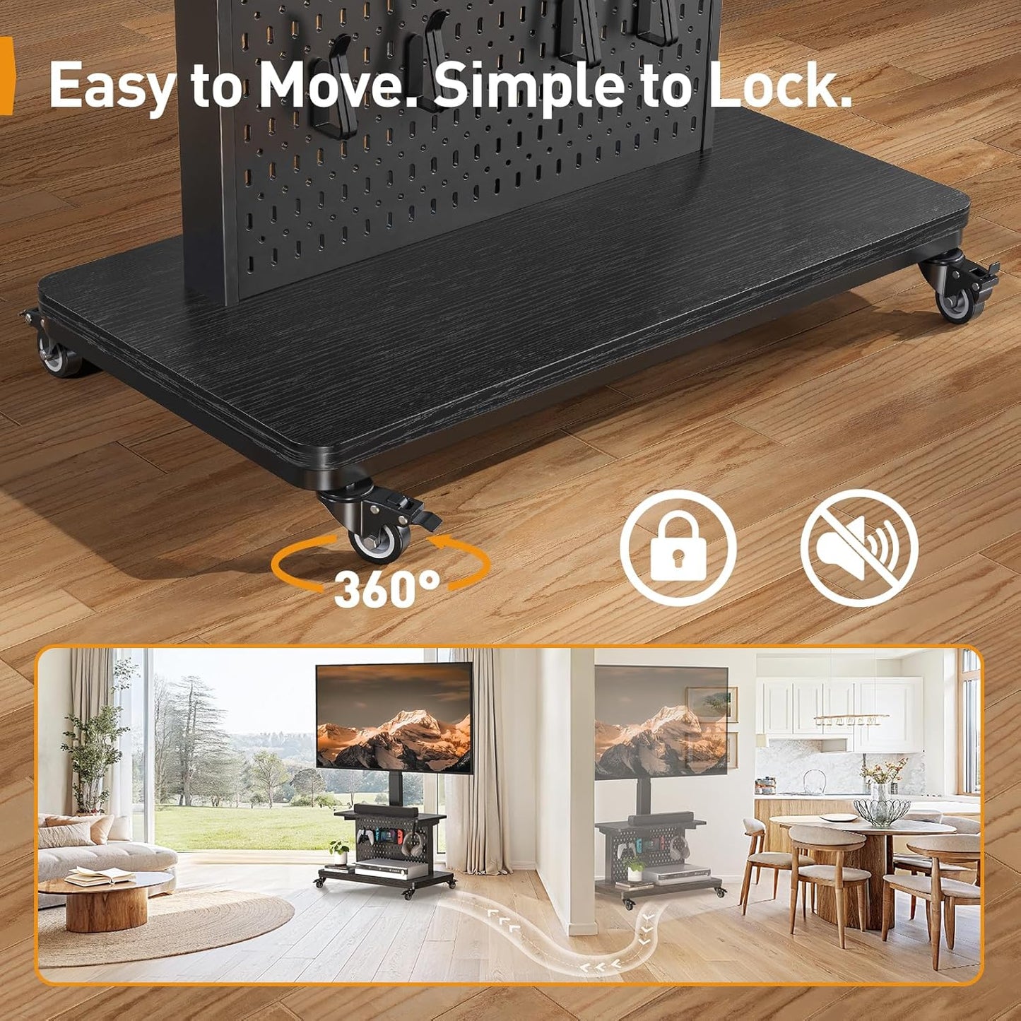 TV Cart with Remote Control For 32" To 80" TVs