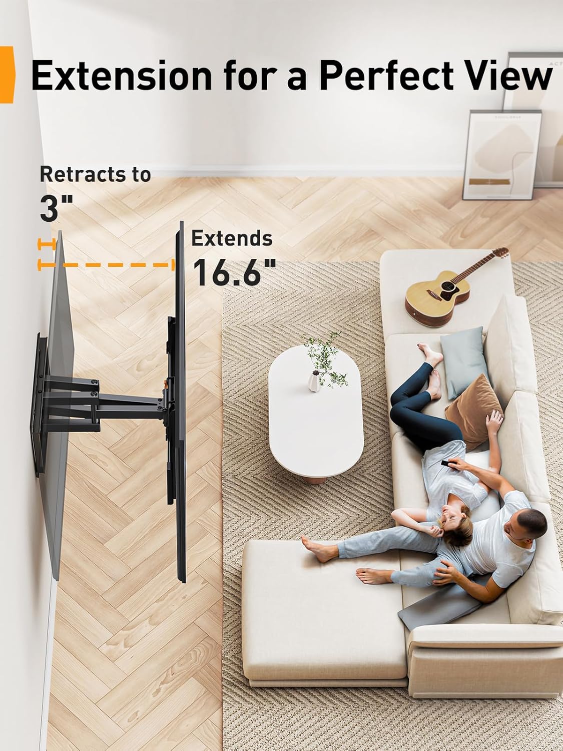 Full Motion TV Wall Mount For 42" to 90" TVs, PGLF8