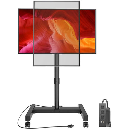 Rolling TV Stand with Power Outlet