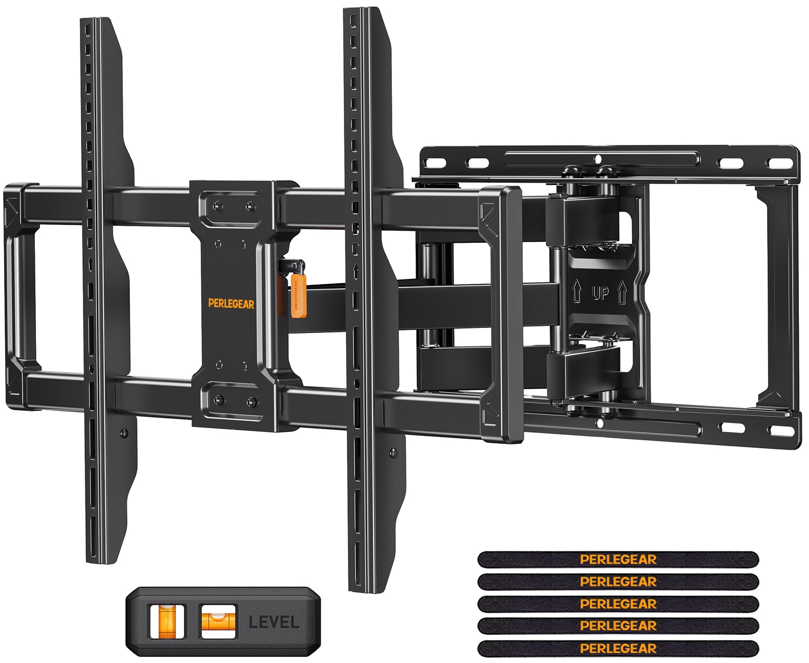 Perlegear UL Listed Full Motion TV Wall Mount for Most 42–86 inch Flat Curved TVs up to 132 lbs, PGLF12