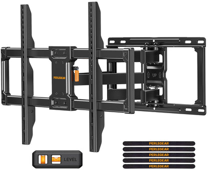 Perlegear UL Listed Full Motion TV Wall Mount for Most 42–86 inch Flat Curved TVs up to 132 lbs, PGLF12