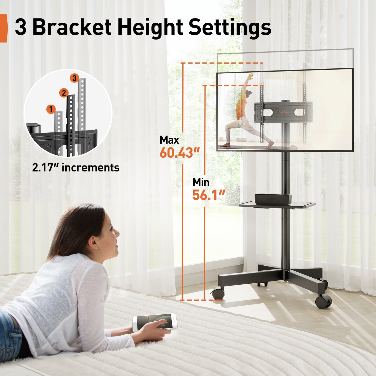 TV Cart For 23" To 60" TVs