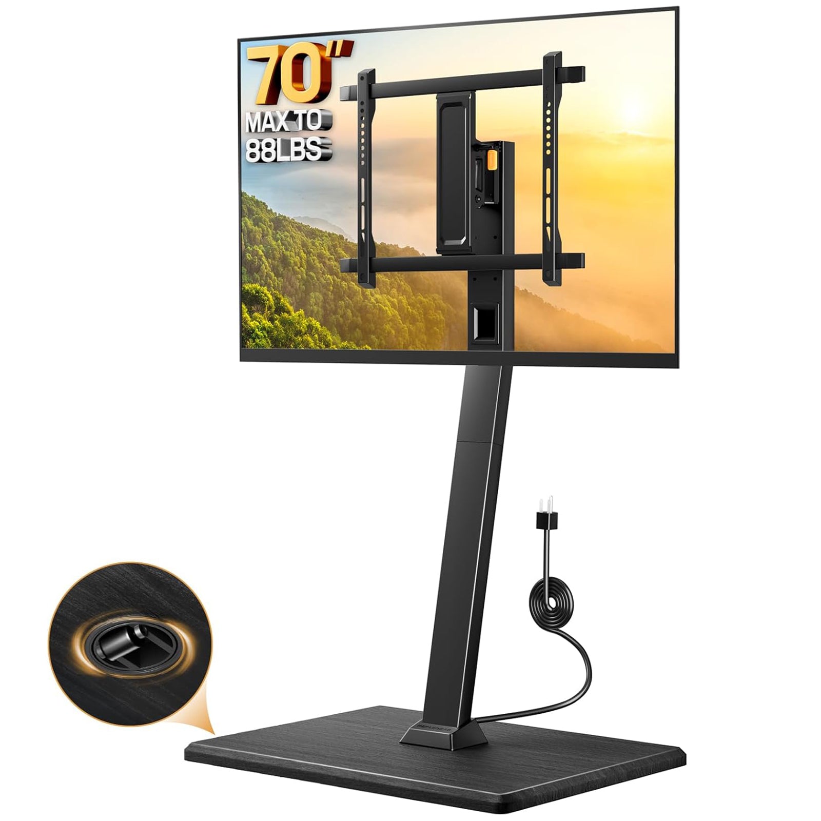 Rolling TV Stand with Power Outlet, Fits 30-70 Inch TVs