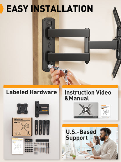Full Motion TV Wall Mount For 26" to 50" TVs, PGMF13-US