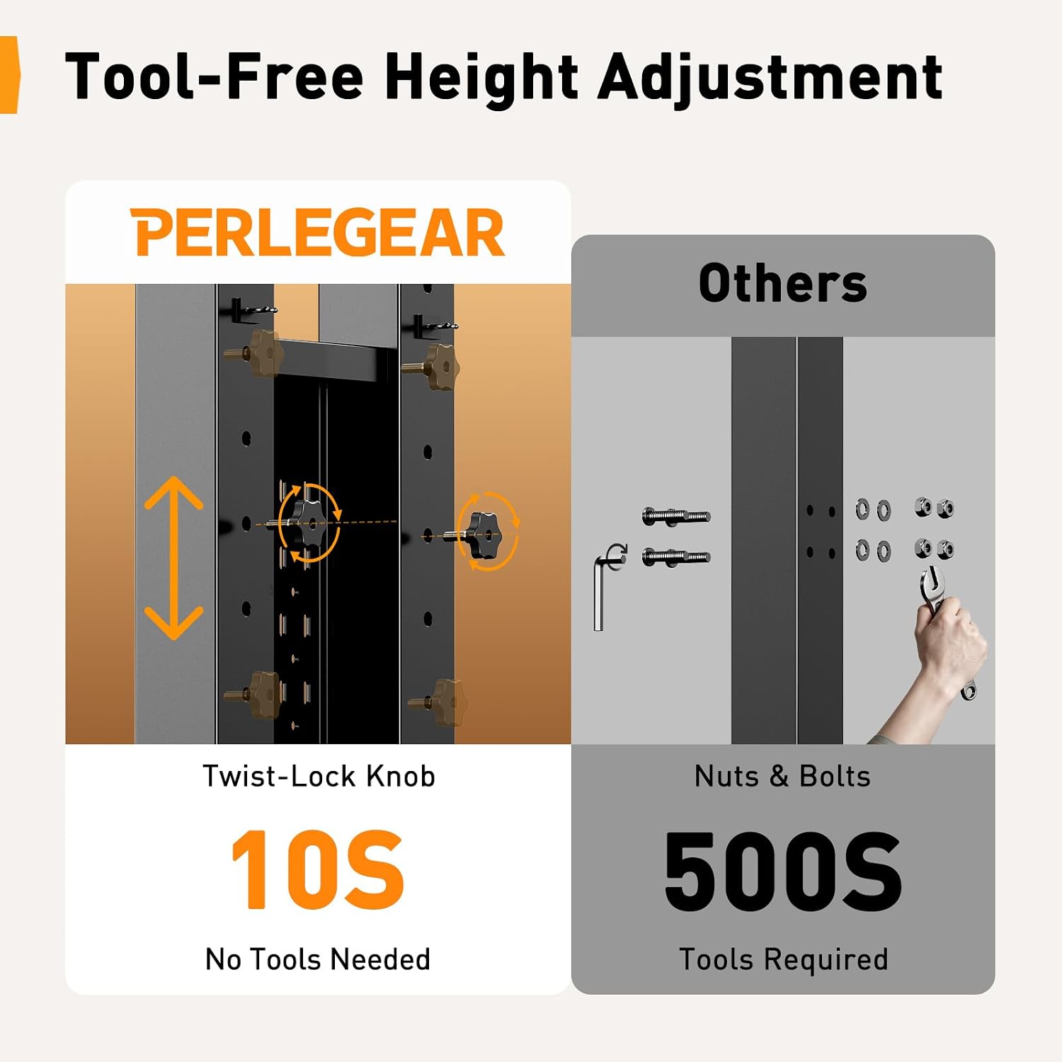 Perlegear Rolling TV Stand for 32”–86” TVs up to 132 lbs, Outdoor TV Stand with Pegboard Storage & Quiet Wheels, Swivel & Height Adjustable Mobile TV Cart with Wood Shelf, Max VESA 600x400mm, PGTVC34B