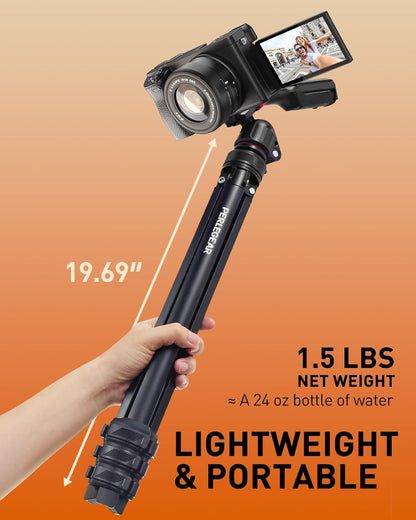 59.84″ Portable and Height-Adjustable Tripod for Camera and Phone