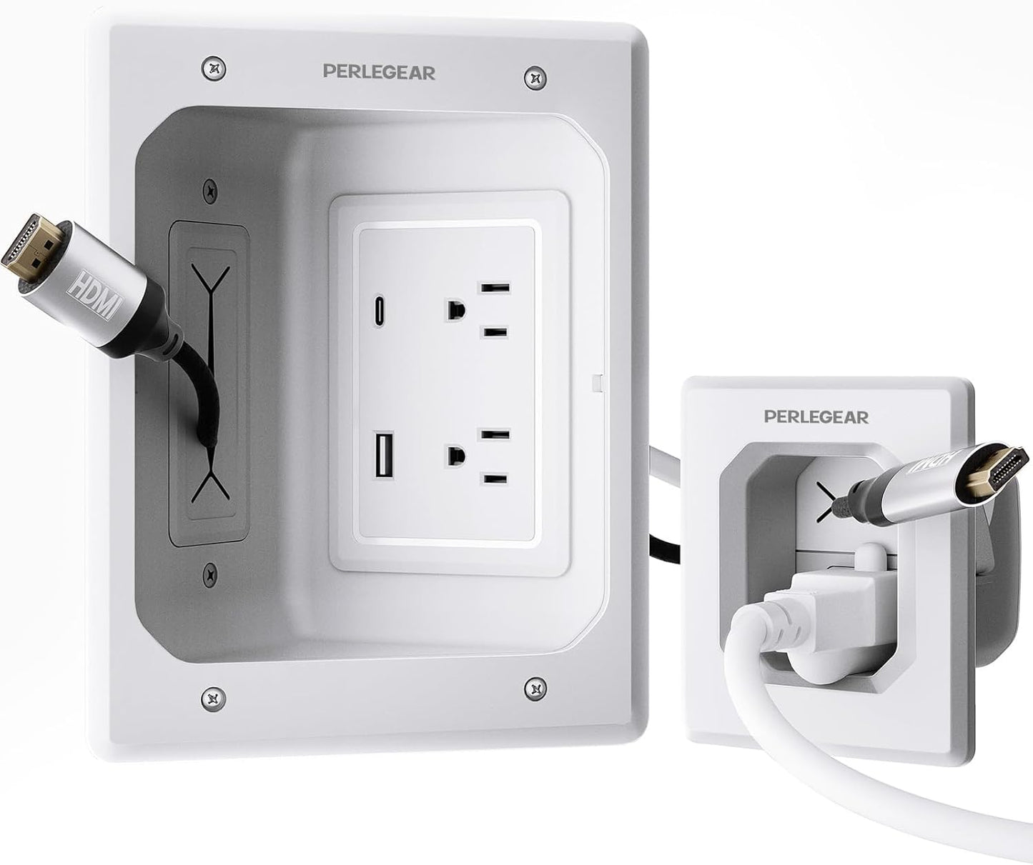 Cord Hider for Wall Mount TV with AC Outlets