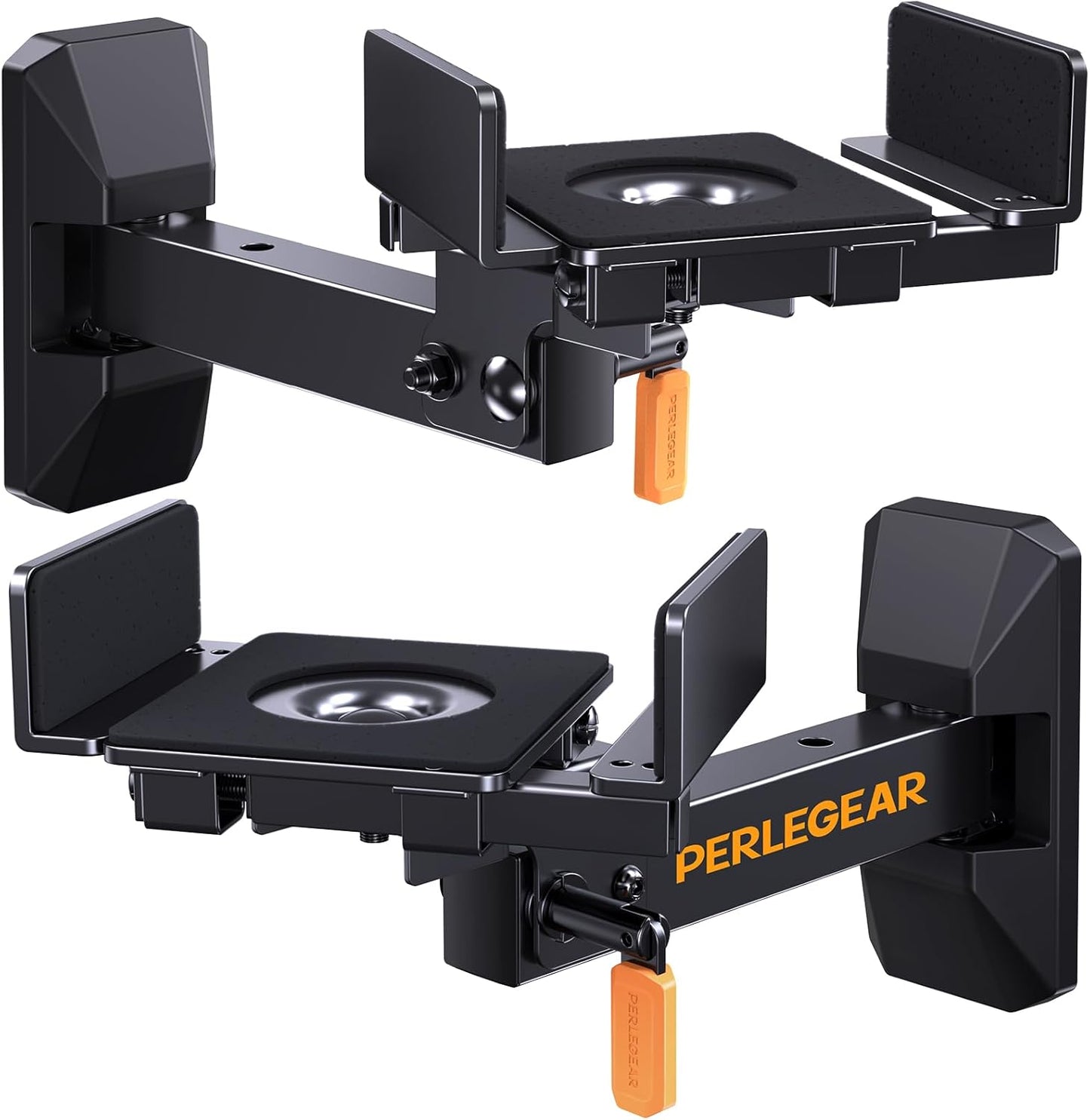 Pre-Assembled Bookshelf Speaker Mount with Cushioned Tilt Knob