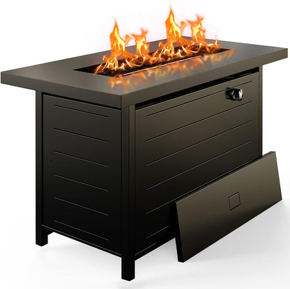 42 Inch Gas Fire Pit Table, 60,000 BTU Propane Fire Pit for Patio