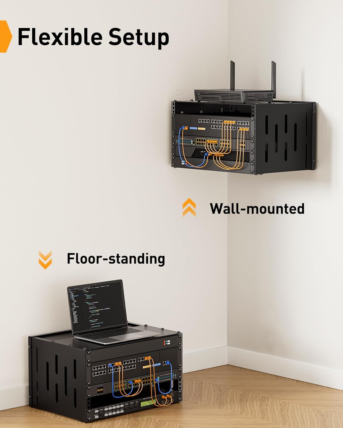 6U Open Frame Network Rack for 19″ Servers & AV Gear