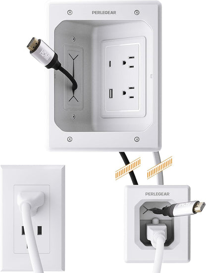 Cord Hider for Wall Mount TV with AC Outlets