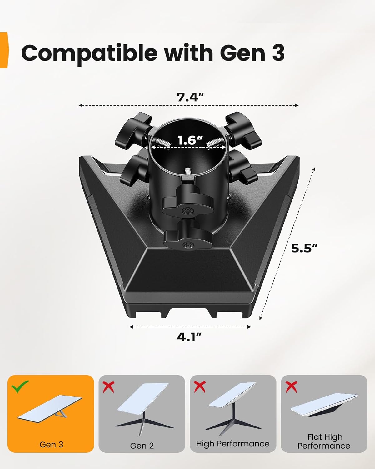 Starlink Gen 3 Pipe Adapter, Starlink Gen 3 Mount