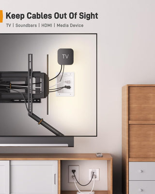 Cord Hider for Wall Mount TV with AC Outlets