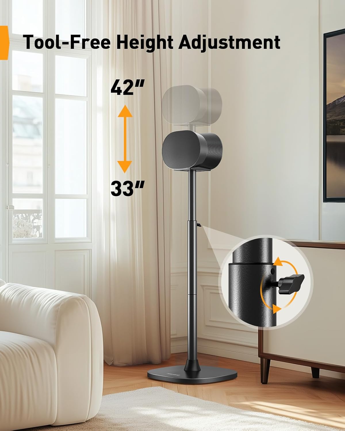 Speaker Stand for Sonos Era 300, Adjustable Height 33”-42” – Perlegear