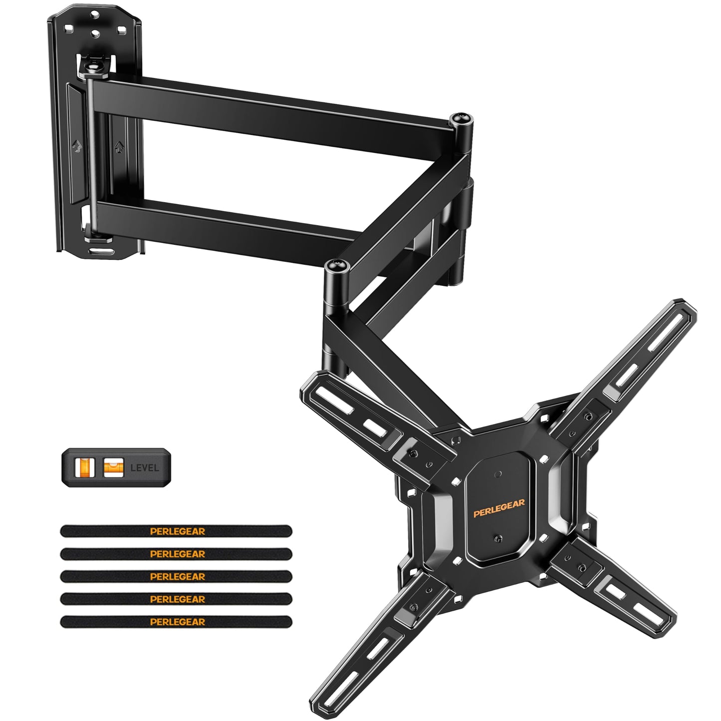 Perlegear Long Arm TV Wall Mount for 32-65″ TVs, 37.4” Long Extension Corner TV Mount, Max VESA 400x400mm, Articulating Arms Full Motion Wall Mount Bracket with Swivel and Tilt, Holds up to 110 lbs