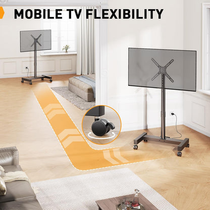 Rolling TV Stand with Power Outlet