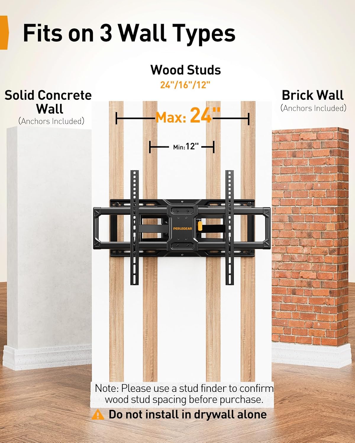 Perlegear AuraFrame™ Pre-Assembled TV Wall Mount