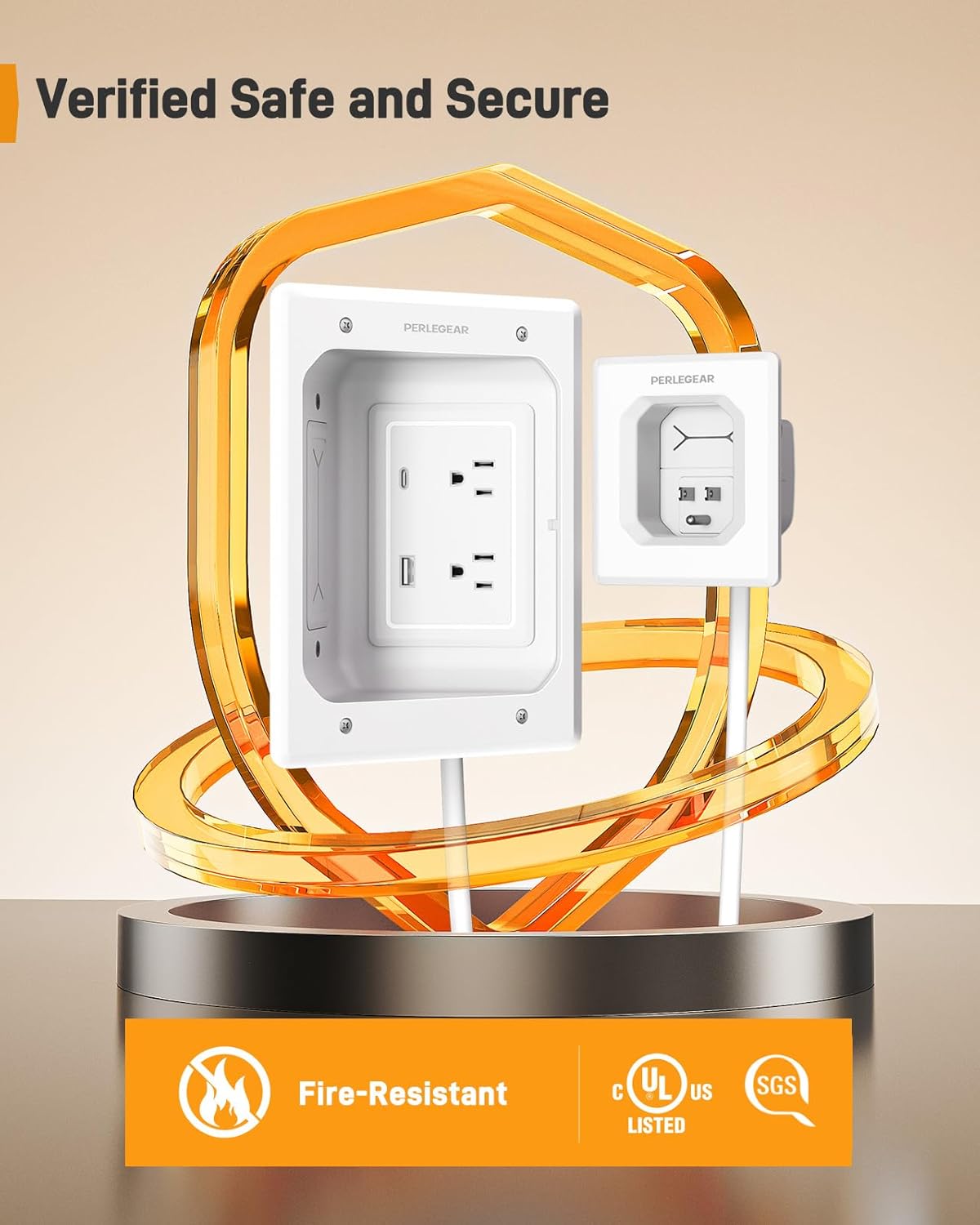 Cord Hider for Wall Mount TV with AC Outlets