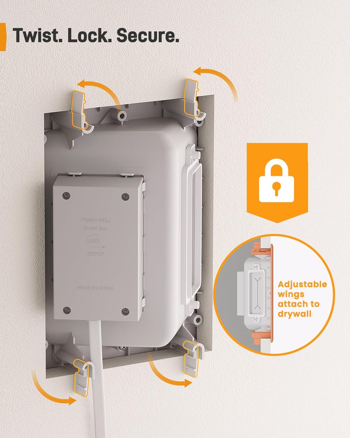 Cord Hider for Wall Mount TV with AC Outlets