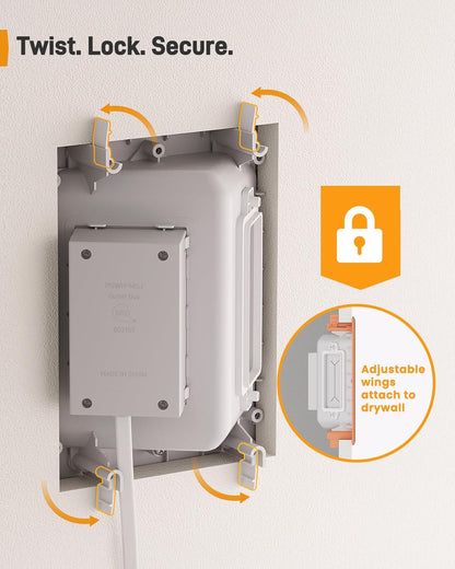 Cord Hider for Wall Mount TV with AC Outlets