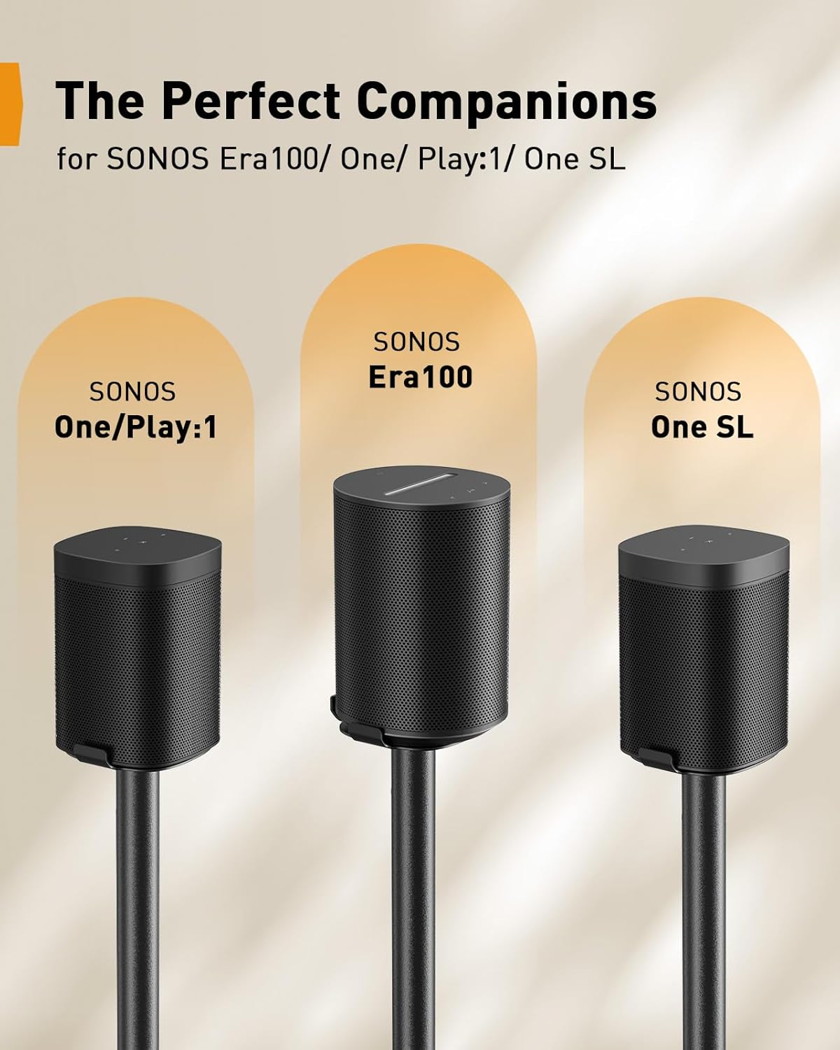 Speaker Stands Compatible with Sonos Era 100, One, One SL, Play:1