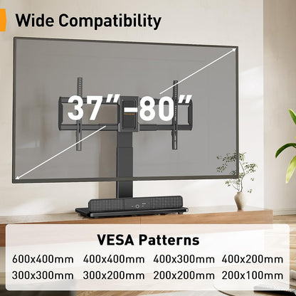 Swivel Tabletop TV Stand For 37" to 80" TVs