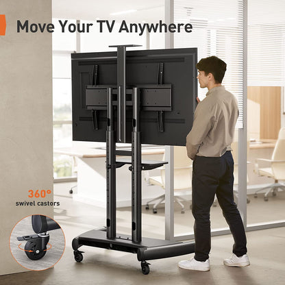 Heavy-Duty TV Cart For 55" To 90" TVs