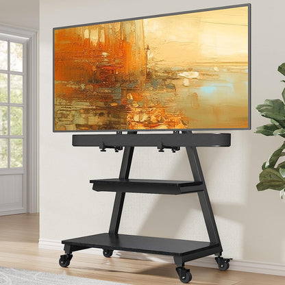 Heavy-Duty TV Cart For 43" To 83" TVs With Soundbar Mount
