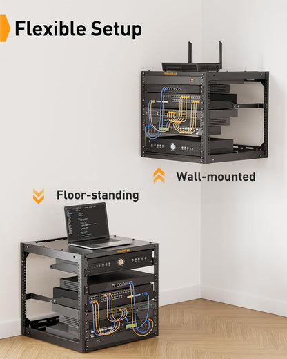 10U Open Frame Network Rack for 19″ Servers & AV Gear