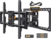 Full Motion TV Wall Mount with Power Strip for 42–90 Inch TVs