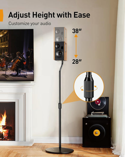 Height-Adjustable Speaker Stand Pair