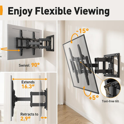 Full Motion TV Wall Mount For 40" to 86" TVs