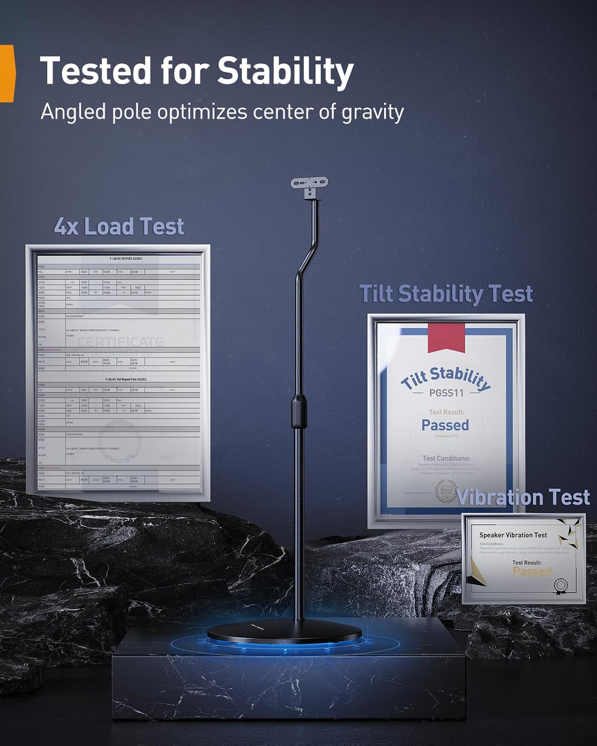 Height-Adjustable Speaker Stand Pair
