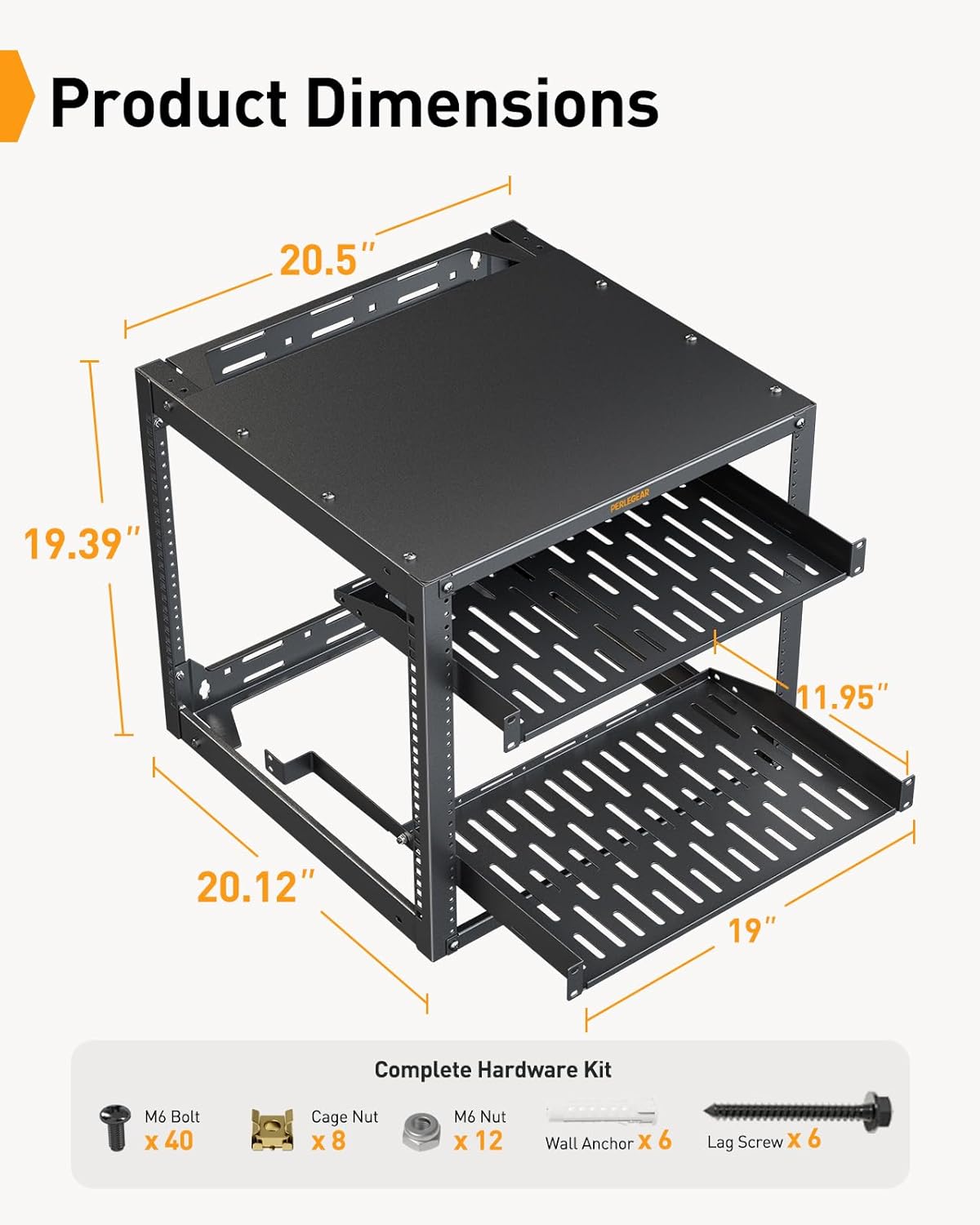 10U Open Frame Network Rack for 19″ Servers & AV Gear