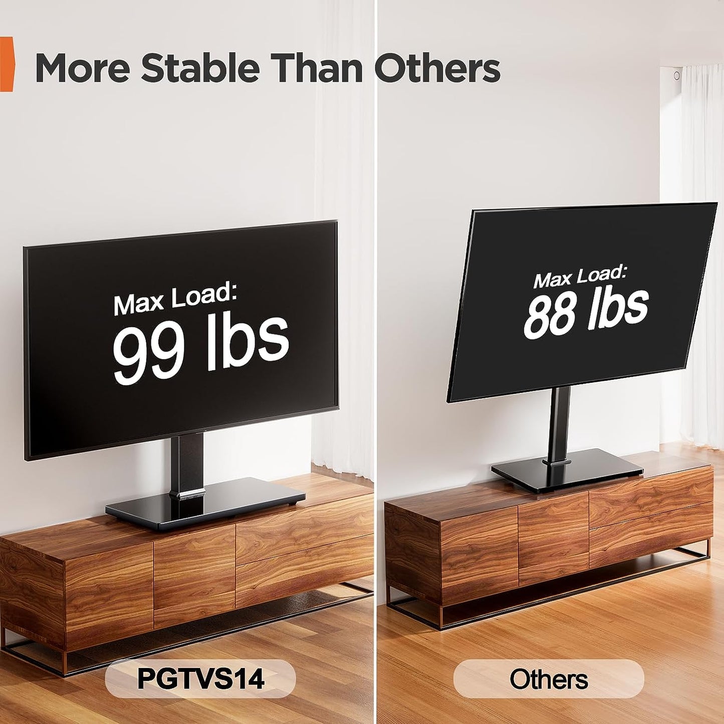 Swivel Tabletop TV Stand For 43" to 85" TVs