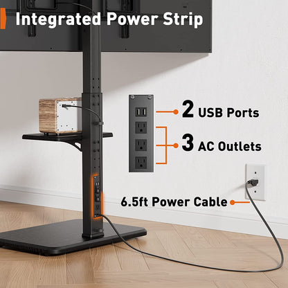 Floor TV Stand With Integrated Power Supply For 32" to 75" TVs
