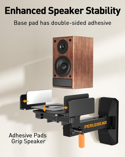 Pre-Assembled Bookshelf Speaker Mount with Cushioned Tilt Knob