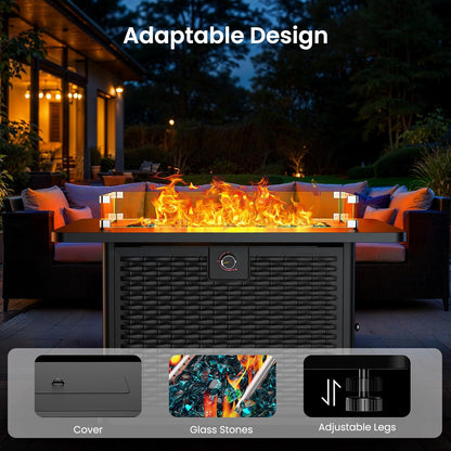 Rectangular Propane Fire Pit，60,000 BTU Output ｜ 43"