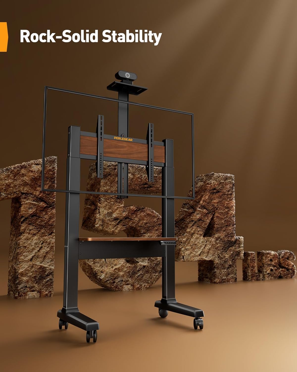 Motorized Mobile TV Stand on Wheels for 37–86 Inch TVs – Perlegear