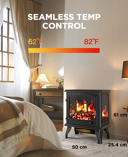 Electric Fireplace Heater with App & Remote ｜ 24″