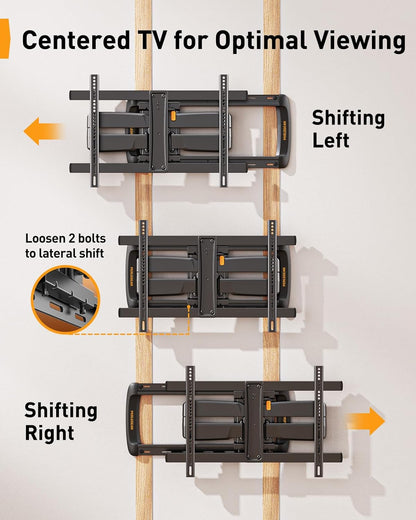 Perlegear Full Motion TV Wall Mount for 42-95″ TVs, PGTVM41B-LF-US