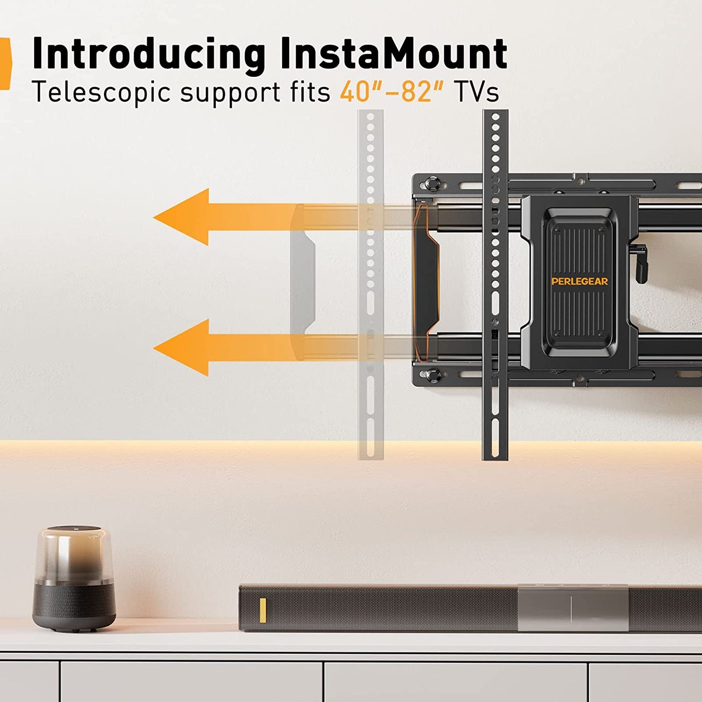 Telescopic Support TV Wall Mount For 40" To 82" TVs, PGLF9-US