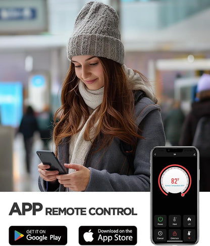 Electric Fireplace Heater with App & Remote ｜ 24″