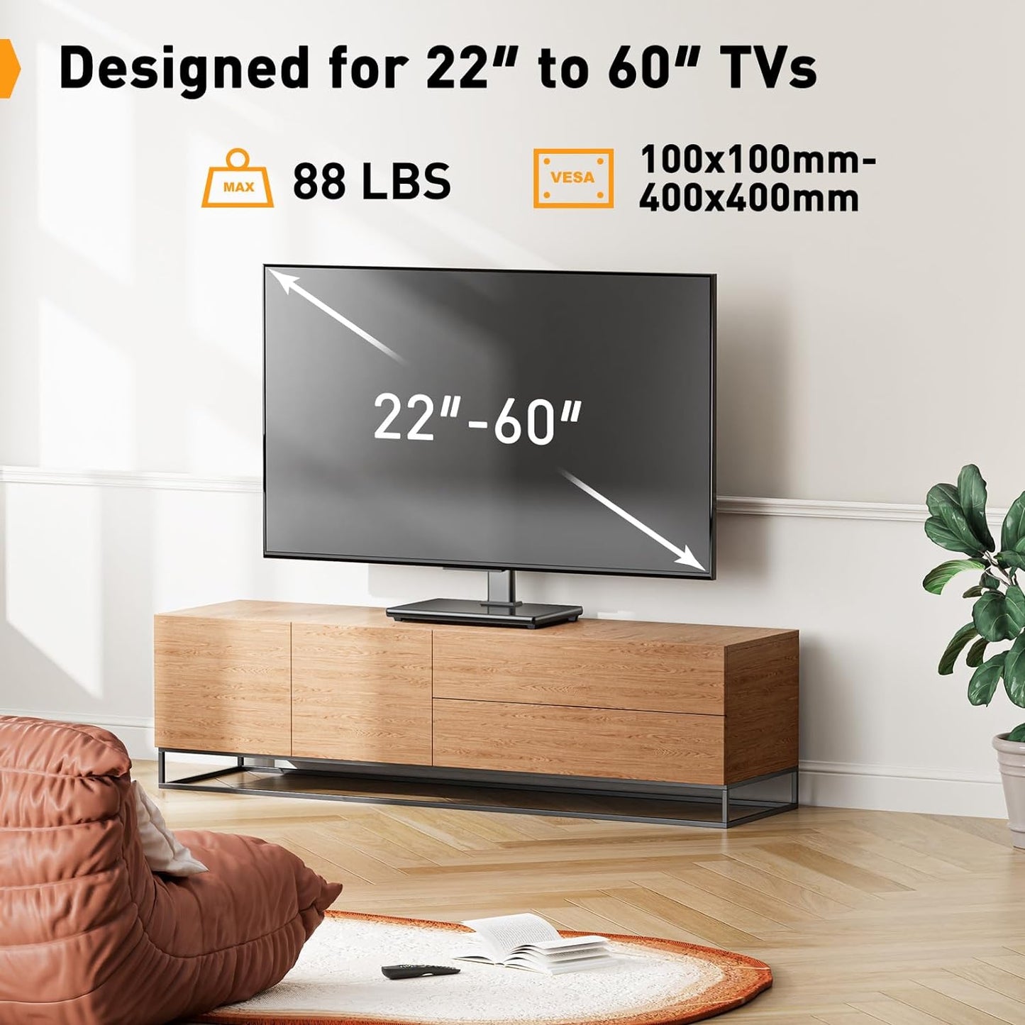 Fixed Tabletop TV Stand For 32" TO 60" TVS