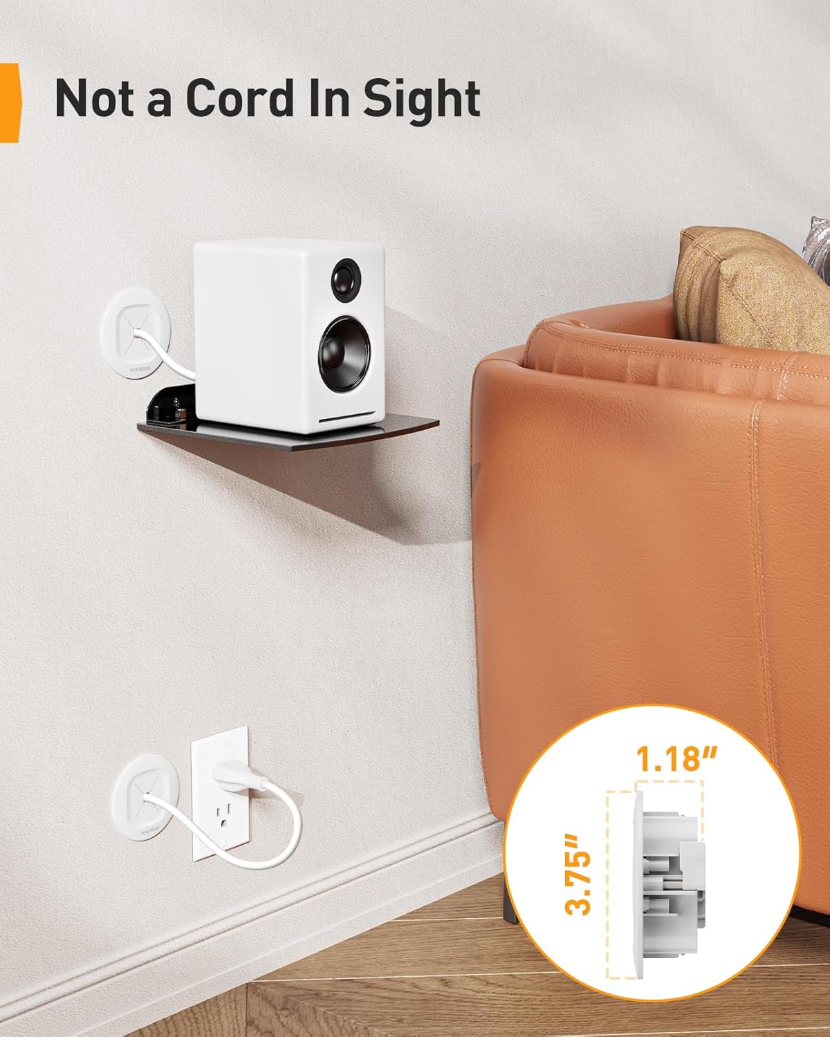 Perlegear Cord Hider for Wall Mounted TV, in-Wall Cable Management Kit